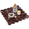 TABHOUKIT Vassoio Marmo Bagno Ondulato 20 x 20cm Vassoio Portaoggetti Svuotatasche Ingresso Lusso Decorativo per Toletta, Fazzoletti, Candele, Asciugamani, Cosmetici, Cucina, Profumo, Portachiavi Rosso Lepanto