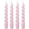 CLIO & CLOVER Candele affusolate - Set di 4 Candele da Cena - Candele Lucide a Spirale - Perfette per Cene e Decorazioni da Tavola - Set di 4 Candele - Lunghezza 20cm x Diametro 2,5cm (Lilla)