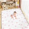 Aolso Tappeto Gioco Bambini,150x200cm Tappeto Neonato,Tappetone Neonato Pieghevole Morbido & Spessa,Perfetto per Bambini 1 2 3 Anni-Stella Rosa
