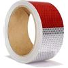 ONTWIE 5cm x 10m Nastro Riflettente di Sicurezza, ONTWIE Adesivo Riflettente Rosso Bianco per Rimorchi - Adesivo Riflettente Adesivo Conspicuity Adesivo Alta Intensità Impermeabile