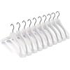 Mainetti Appendini per Felpe, Cappotti, Abiti Pesanti, Grucce in Plastica, Resistenti, con Finitura Antigraffio, Made in Italy, Set di 10 Pezzi, Bianco Lucido con Gancio Nero, Taglia 38cm