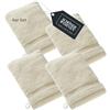 Schöner Wohnen Kollektion SCHÖNER WOHNEN Set di 4 guanti da bagno in spugna - Crema/Bianco 16x21cm - Lavette Viso - salviette in 100% cotone - molto assorbente - Oeko-Tex - 500g/m2 - Hotel e B&B - qualità di lusso