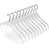 Mainetti Appendini per Abiti Bretellati, Scamiciati, Grucce Salvaspazio, con Notches in Gomma Antiscivolo, per Camicie, Costumi da Bagno, Lingerie, Set 10 pezzi, Bianco Lucido, Gancio Nero, 43cm