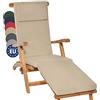 Beautissu Cuscino per Sdraio da Esterno 175x45x5 cm LoftLux DC - Cuscini Imbottito da Giardino o Mare sfoderabile per Sedie Poltrone Giardino - Avorio