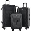 Wrangler Set di valigie Spinner Trunk, Nero, 2 Luggage & 2 Packing Cubes, Set di valigie Spinner Trunk