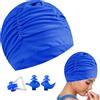 Rakiuty Cuffia Piscina Donna e Uomo,Cuffia PiscinaBambini CuffieNuoto,Cuffia da Nuoto per Capelli Lunghi,Unisex Adulto Cappello da Nuoto Uomo e Donna,CuffiaPiscina per Adulti con Capelli Lunghi (Blu)