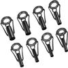 PATIKIL 3-6mm Tubo Dia Pesca Asta Punte Riparazione Kit 8pz Acciaio Inox Anello Guide per Acqua Salata Acqua Dolce Pesca Nero