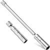 Zurcrelzaw 2 Pezzi Chiave per Candele Auto Set, Acciaio al Cromo Vanadio, Strumento Universale Flessibile da 14 e 16 mm per Candele, Chiave Girevole a 360°, per Riparazioni Automobilistiche (Argento)