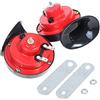 MOCNT 2Pcs Rosso 12V Trombe Auto 300db Super Forte Tromba per Camion Aria Elettrica Clacson Camion Impermeabile Corno di lumaca Horn Doppio Tono Veicolo Motociclo