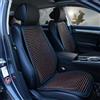 Blueshyhall Coprisedile per auto con massaggio, 1 pezzo, alla moda, traspirante, per sedili anteriori, con perline di legno, universale, per auto, ufficio (rosso vinaccia)