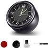 TOTMOX Orologio Analogico al Quarzo Luminoso per Auto, Mini Tascabile Adesivo Universale per Air Vent Clip, da Cruscotto per Barca, Bici (Nero)