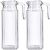 COSE DA CASA Caraffa in vetro bottiglia set 2 brocche quadrate con tappo da 1 litro per vino bibite tavola cucina ristorante hotel elegante