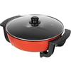 WDRENTOOL Pentola elettrica Hot Pots 1300 W 6 L pentola da zuppa elettrica multifunzione Stewpan wok con coperchio in vetro, per la casa e il ristorante