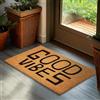 BRUBAKER Zerbino per Esterni e Interni - Good Vibes - 45x75 cm - Tappeto in 100% Fibra di Cocco, Antisporco e Antisdrucciolo - Impermeabile - Ideale per Porta d'Ingresso, Giardino e Terrazza - Marrone