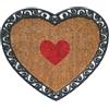 CASAbella Zerbino a forma di cuore in fibra di cocco naturale con cornice in gomma, 50x55 cm, fondo antiscivolo, per esterno, ingresso, giardino, resistente alle intemperie, mod. CUORE