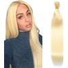 Tuheerst Curly Wave Human Hair Bundles Blonde #613 Naturale Capelli Veri Ricci Tessitura Human Hair Extension capelli Single Bundle Double Weft Remy Hair for Woman 16 Inch