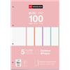 Miquelrius - Blocco di ricarica fogli A4 puntinati dots, 100 fogli da 90 g/m² in 5 colori pastello, con perforazioni standard per raccoglitore ad anelli, materiale scolastico