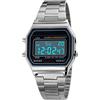 DaMohony Orologio digitale da uomo, cinturino in acciaio inox, orologio sportivo digitale, impermeabile elettronico, orologio casual con retroilluminazione EL, Argento, Bracciale
