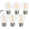 LUTW Lampadine LED E27 Luce Calda Filamento, 2700K Lampadina Dimmerabile E27 4W Equivalenti a 40W, 495LM, Mini Globo G45 Lampadine Vintage, Vetro Trasparenti, 6 Pezzi