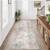 HUGEAR Tappeto Corridoio Lungo Beige Blu Tappeti 60x240cm Lavabile in Lavatrice Antiscivolo Moderno Astratto Naturale Carpet Cucina Cameretta Scendiletto Camera da Letto Ufficio Pelo Corto