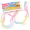 Spritewelry Nastro in chiffon iridescente, 10 m, in organza trasparente, con sfumature, per bouquet, matrimoni, feste, decorazioni, confezioni regalo, fiocchi, 55 mm