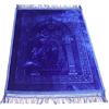 Musuly Tappeto Da Preghiera Blu Con Disegno A Orientale In Rilievo E Frange (Design Blu 1, IT- 80x120 cm)
