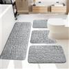 xiaozhifu Set Tappeto Bagno 4 Pezzi, Memory Foam Tappeti Bagno, Morbido Tappeto bagno Assorbente, Antiscivolo tappeto Doccia Lavabile, Tappetino Per Doccia Vasca WC