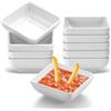 Jortmrd 10 Pezzi Ciotole per Aperitivo 7,3x7,3x2,7 cm Ciotole per Salsa, Ciotoline per Aperitivo, Ciotola Di Immersione Quadrata per Salsa, Snack, Frutta e Spuntini (Bianco)