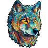 CHARMIBLE Puzzle in Legno per Adulti, 300 Pezzi, Puzzle Irregolare a Forma di Lupo, 41 x 29,7 cm, Confezione Regalo in Legno
