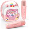 Dislocati Regalo Bambina 3-12 Anni, Karaoke per Bambini Unicorno Bambina Regalo Natale Giochi Bambina 3-12 Anni Microfono Unicorno Magico - Regalo Perfetto per Feste, Canto e Gioco Divertente a Casa