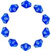 Lahviuu Dadi Poliedrici,10 pcs D10 Dadi per DND MTG Rpg Dungeons And Dragons 20mm Blu Trasparente