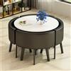 SBCWH Set di Tavolo e Sedie, Scrivania e Sedia da Ufficio, Set da Tavolo da Pranzo per Cucina, Scrivania per Reception e Conferenze, Sala da Tè e Pasticceria, Ristorante e Bar per Sala Trattative(White,70cm