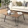[en.casa] Tavolino Basso da Salotto Tavolino da caffè con Piano Quadrato e Gambe a Forcina 60 x 60 x 30 cm Tavolino Moderno da Soggiorno - Effetto Noce/Nero