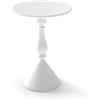 Ginhow Piccolo tavolino rotondo (40 x 40 x 61 cm) - Design salvaspazio | Bianco tavolino per soggiorno, camera da letto, balcone | Side Table Living Room con metallo leggero