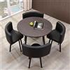 SBCWH Set di Tavolo e Sedie, Scrivania e Sedia da Ufficio, Set da Tavolo da Pranzo per Cucina, Scrivania per Reception e Conferenze, Sala da Tè e Pasticceria, Ristorante e Bar per Sala Trattative(Brown,70cm
