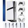 Kosker Supporto da Parete per PS5/ Slim/Pro, Mensola PS5 da Parete Verticale per Tutti Modelli PS5 con Support per Cuffie e Controller, Accessori Playstation 5 Supporto Flottante in Metallo