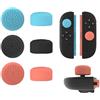 Vroxdrez Copri Analogici per Switch 2 Joy-Con, Set 6 Pezzi Silicone Morbido Antiscivolo, Thumb Stick Grip Compatibile, Custodia Protettiva per Joystick - Nero Rosso Blu