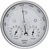 JAOK, barometro analogico con termometro igrometro, stazione meteorologica 3 in 1 per interni ed esterni, telaio in acciaio indolore (argento)