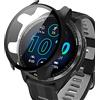 SeNool Custodia Compatibile con Garmin Forerunner 965, PC Cover Rigida con Vetro Temperato Protezione di Schermo, [Durezza 9H] Case Compatibile con Garmin Forerunner 965 - Nero