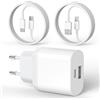 Flaskars Caricatore USB C - Presa Alimentatore 20W Replacement per Phone 16 15 14 13 12 11 Pro MAX SE XS XR 8 Plus Pad Galaxy S23 S22 S21 Caricabatterie Charger 2M Cavo Spina Rapido Veloce Cellulare Spinott