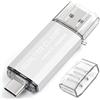 BORLTER CLAMP 256GB Chiavetta USB 3.0 Tipo C, 2 in 1 Pen Drive (USB C e USB 3.0) OTG Memoria Flash, USB Flash Drive per Tipo C Android Smartphone/Tablet/Computer (Argento)