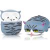 LEWOTE Compatibile con Apple AirPods 4 custodia protettiva divertente con simpatico cartone animato cover con portachiavi [serie PAPA] (gatto blu)
