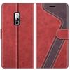 MOBESV Custodia per Oneplus 2, Cover a Libro Magnetica Custodia in Pelle per Oneplus 2, Elegante Rosso