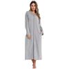 Generic Accappatoio da donna con maniche a 3/4 con cerniera, stampa floreale, leggero, con tasche, abito con scollo a V, accappatoio da bagno, assorbente, per camera da letto, accappatoio sottile e morbido