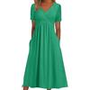 Generic Abito estivo con spalline Abiti da donna anziana Abiti in lino italiano per donne UK Occasioni speciali per UK Abito midi nero in cotone Midi plissettato per, Verde, 5XL