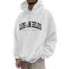 Generic Los Angeles California Cool Felpe con cappuccio da uomo stile con cappuccio Felpe con cappuccio College Cartoon Graphic coulisse lettera manica lunga abiti con disegni vintage anime morbido, bianco