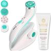 Lumineo PRO pulizia profonda del viso, spazzola per il viso con 4 accessori, USB-C, impermeabile IPX6, con gel detergente abbinato per pelli sensibili (turchese)