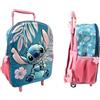 mybagstory - Stitch - Borsa a rotelle per bambini 3D 36 x 25 x 14 cm - Trolley per bambini con manico telescopico e ruote - Borsa scuola uno scomparto - per ragazze e ragazzi