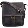 STILORD Nevio Borsa a Tracolla in Pelle da Uomo | Piccola Messenger Bag Elegante in Design Vintage | Borsa a Spalla per Tablet 10.1 Pollici iPad in Vera Pelle Colore:marrone scuro