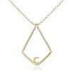Clearine S925 Argento Porta Anello Collana 14K Oro Placcato Iniziale Lettera C Geometrico Matrimonio/Ingegneria/Compleanno/Valentine's Day/Natale/Madre Gioielli Regalo per Donne